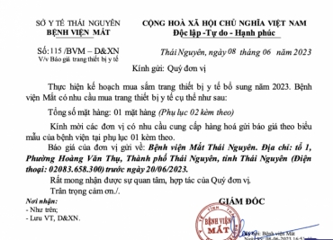 thuc hien ke hoach mua sam trang thiet bi y te bo sung nam  ?? 2023